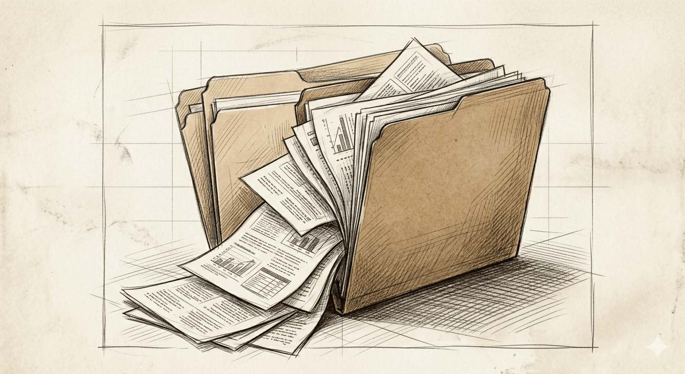 A working data room mid-deal — documents legible at the moment of upload.